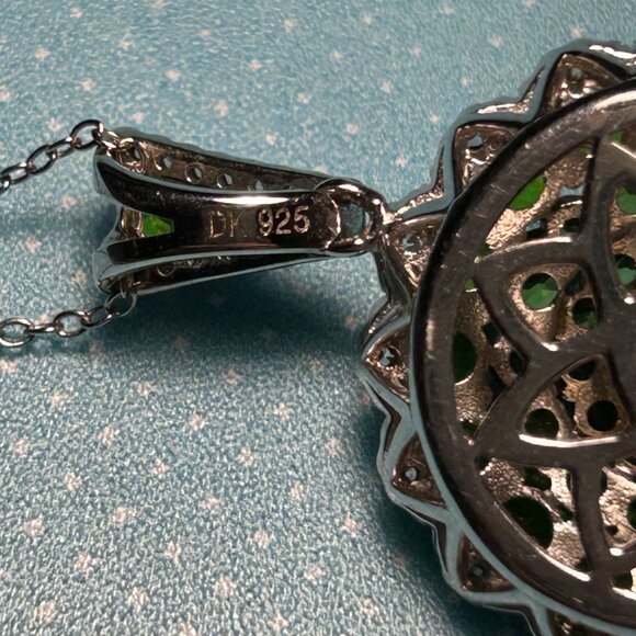 Green Chrome Diopside Rhodium Over Sterling Silver Pendant With Chain 5.80ctw - Picture 6 of 9